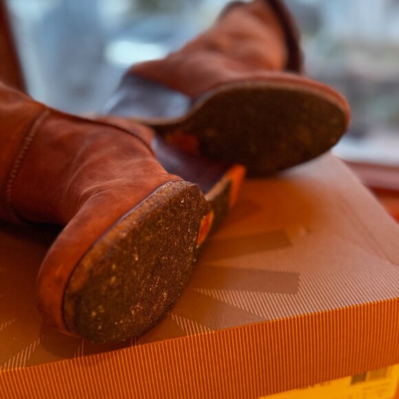 Ugg W Aprelle Chestnut Shearling Wedge Tall Boots, SZ 8.5, EUC - Picture 7 of 12